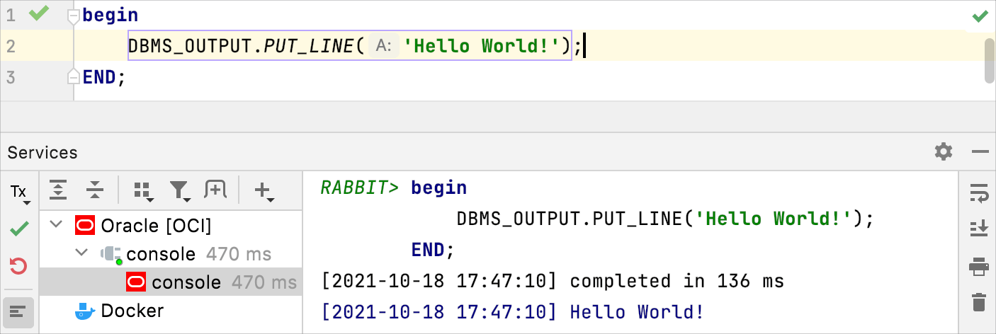 timestamps for query output