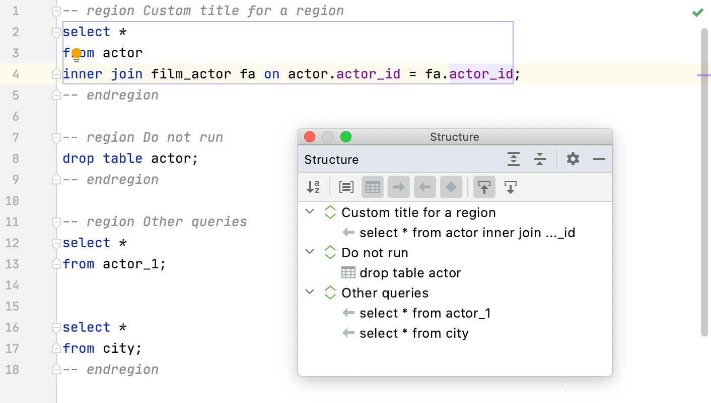 Use custom folding by using regions