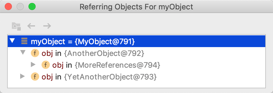 Referring Objects dialog