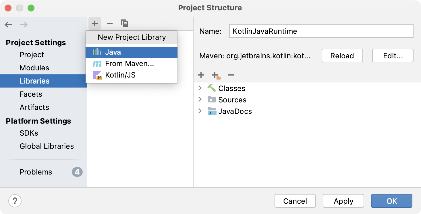 Defining a project library