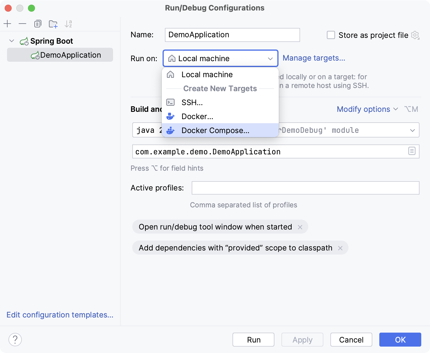 Run a spring on sale boot application in intellij