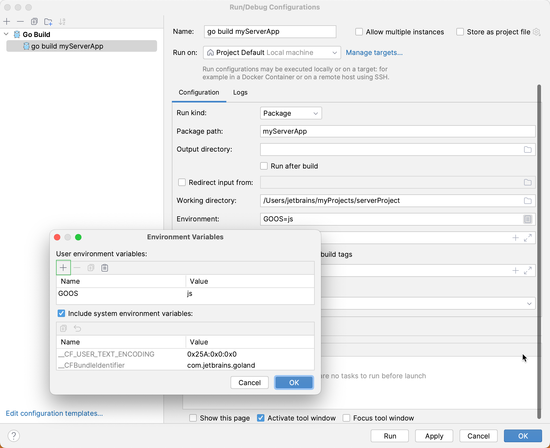 Add an environment variable