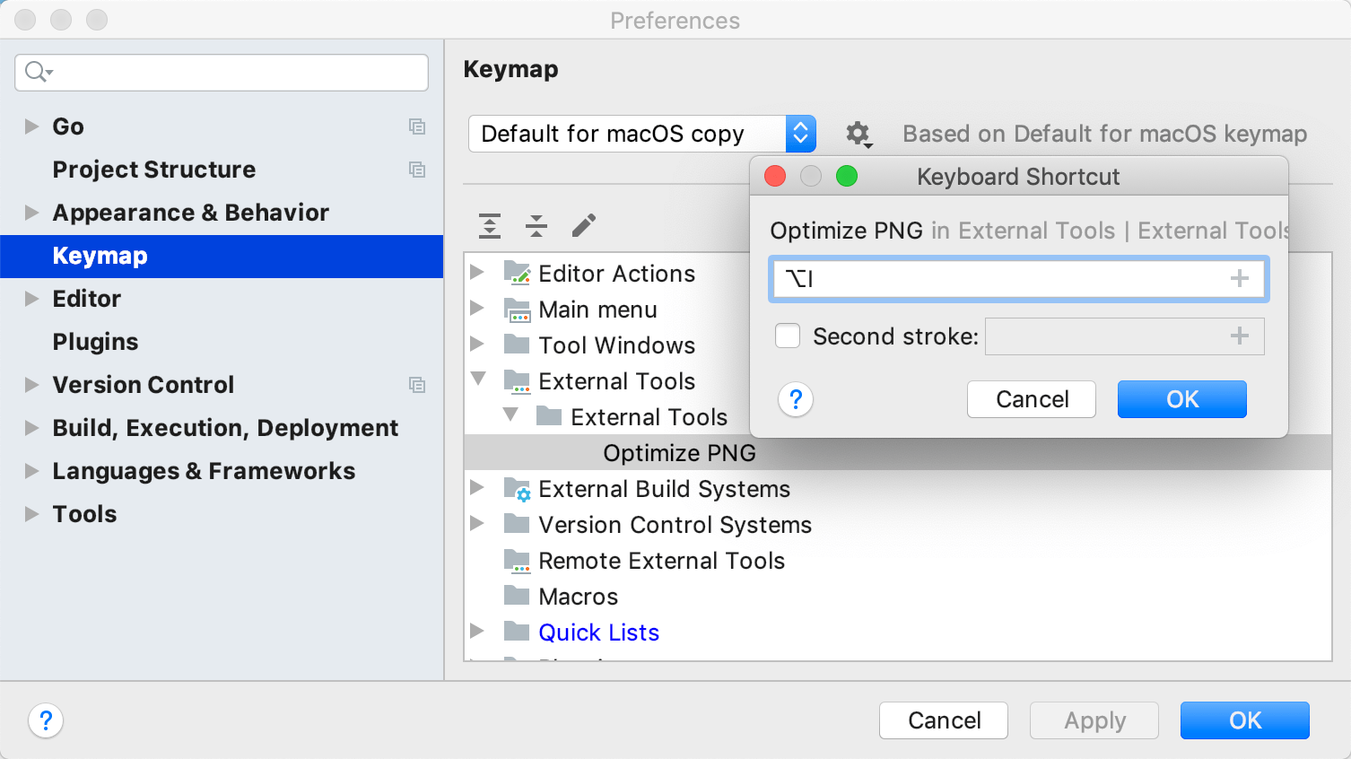 Create a shortcut for an external tool