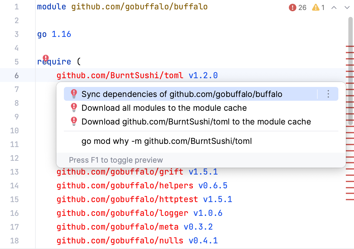 Download all modules to the module cache