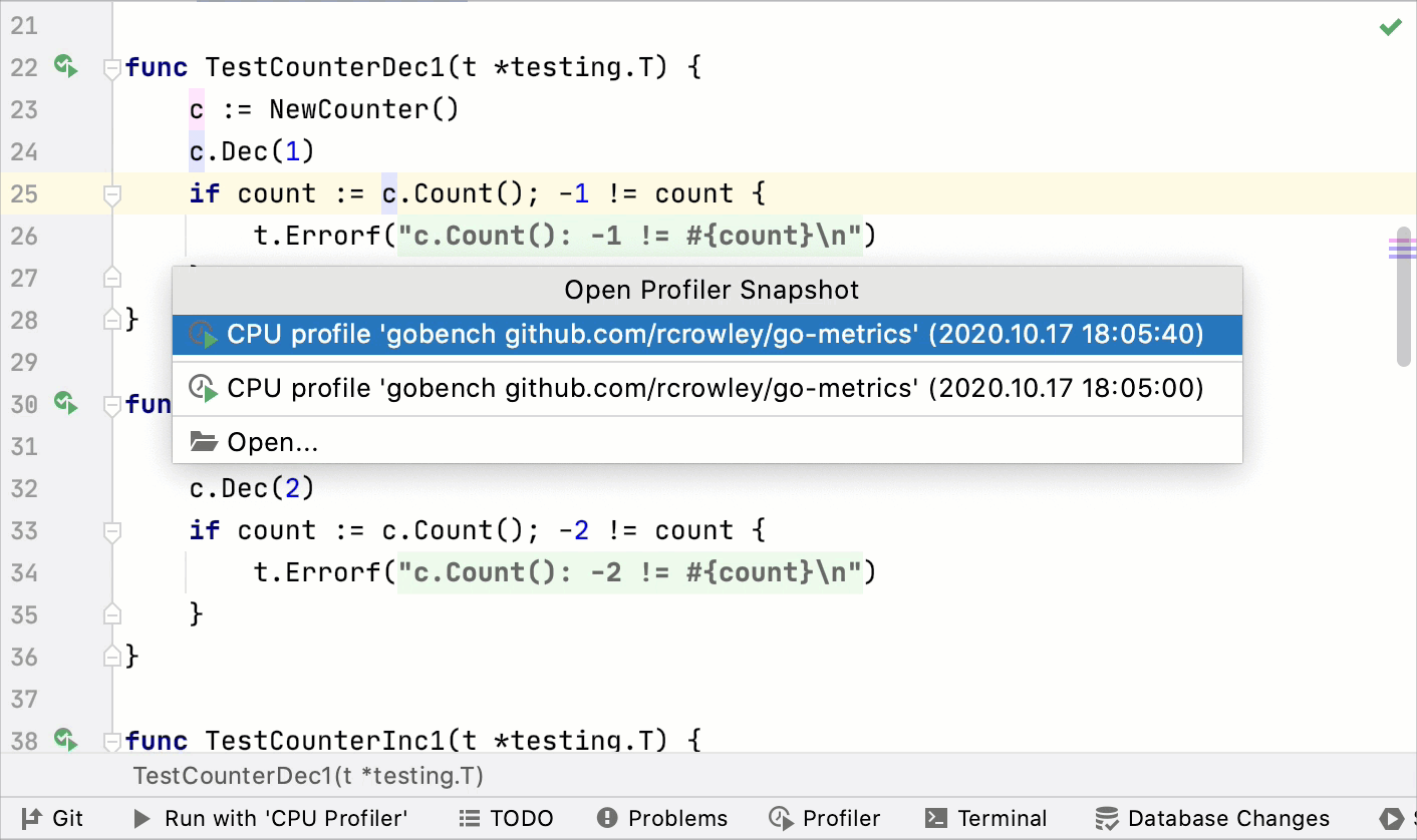 Import profiler results