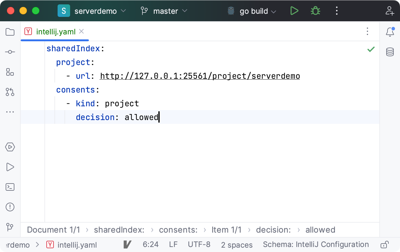 YAML file with shared indexes