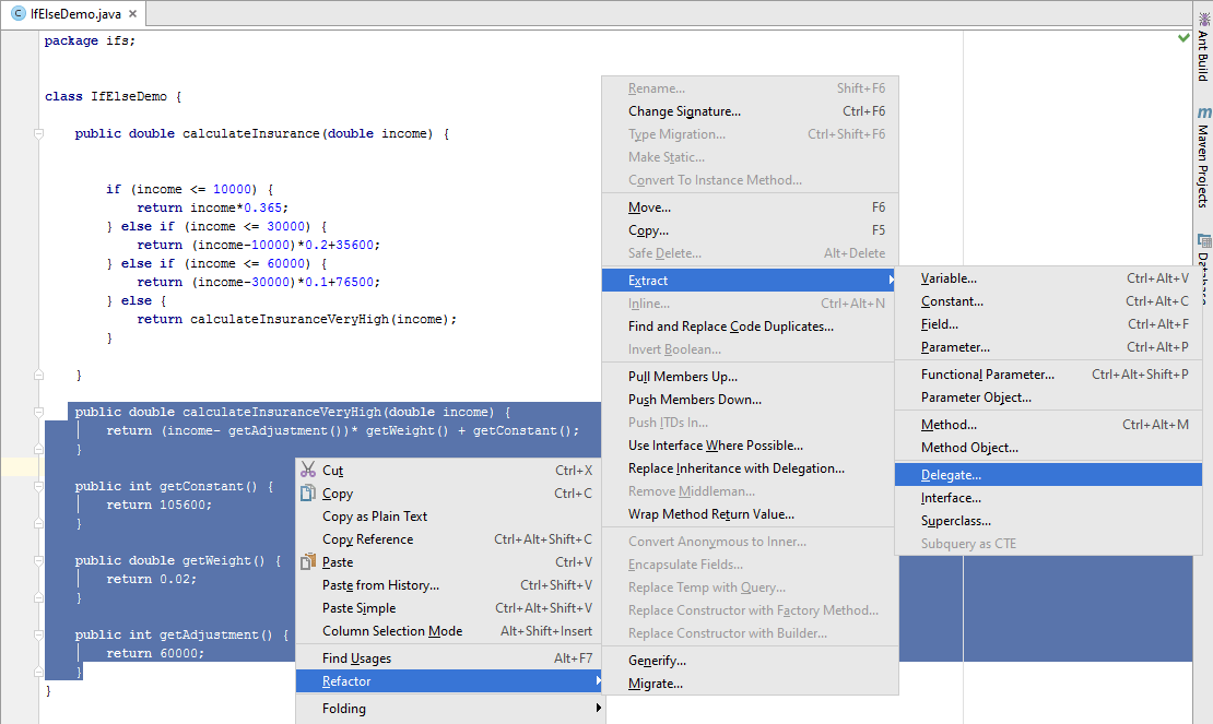 Extract delegate refactoring