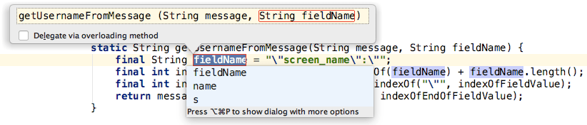 Extract parameter