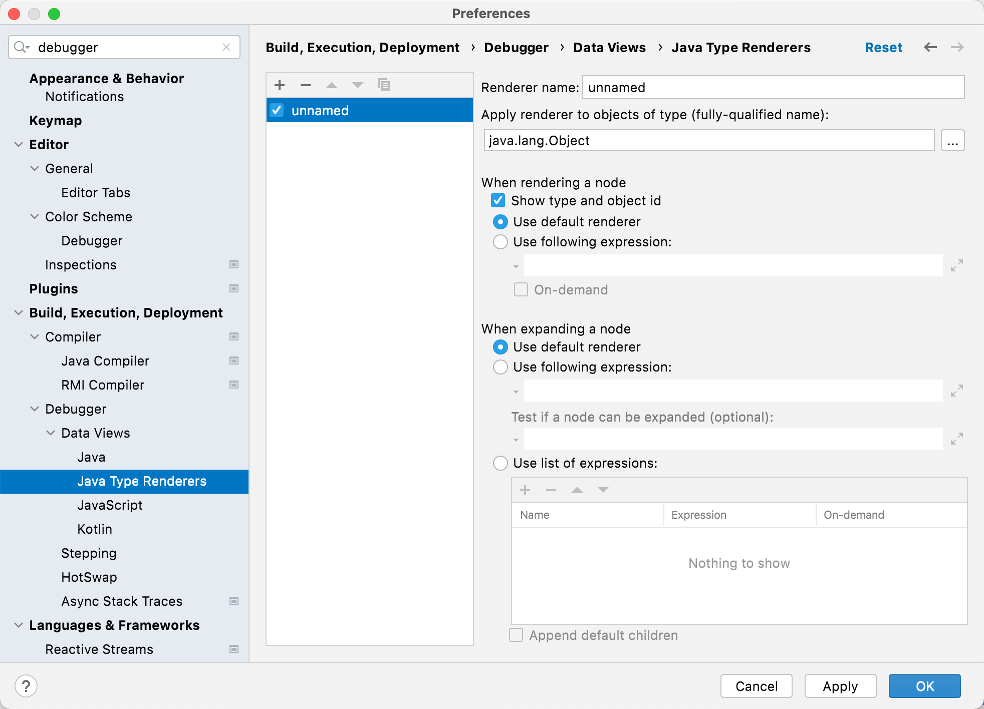 Using custom data renderers