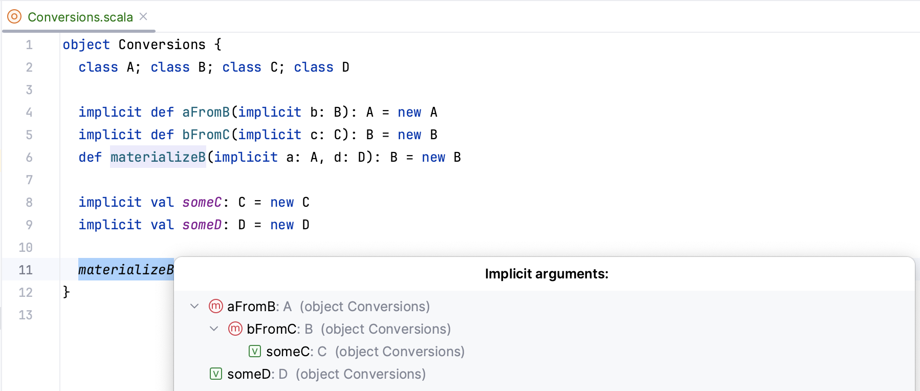 Implicit arguments