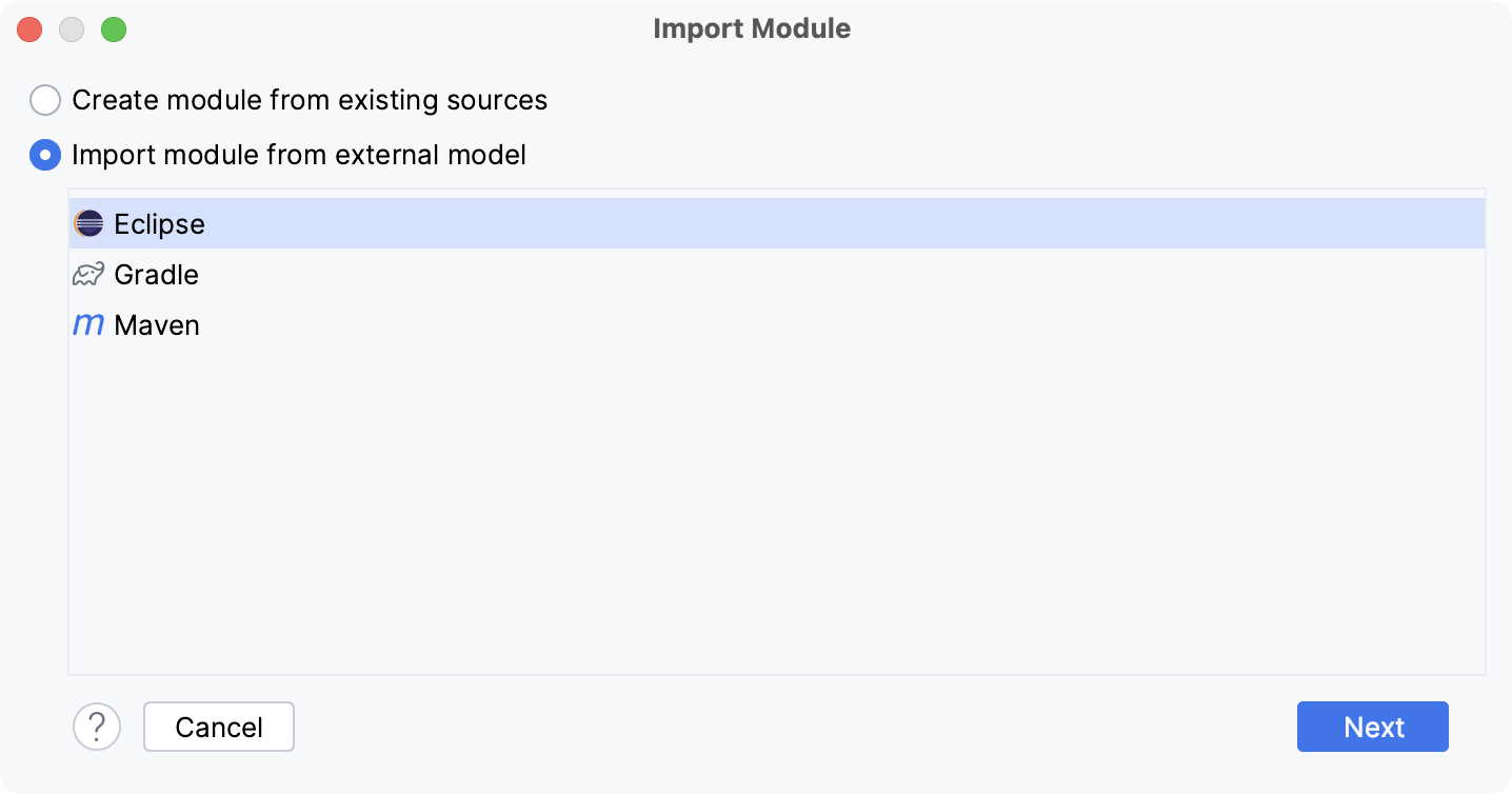 Importing a project from Eclipse as a module