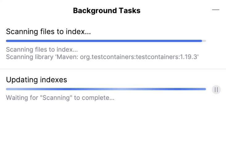 Indexing is in progress