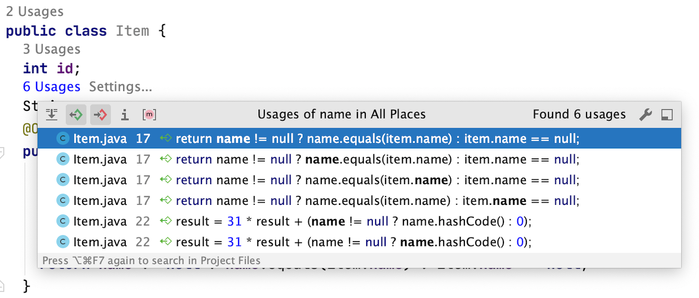 Inlay hint: Usages