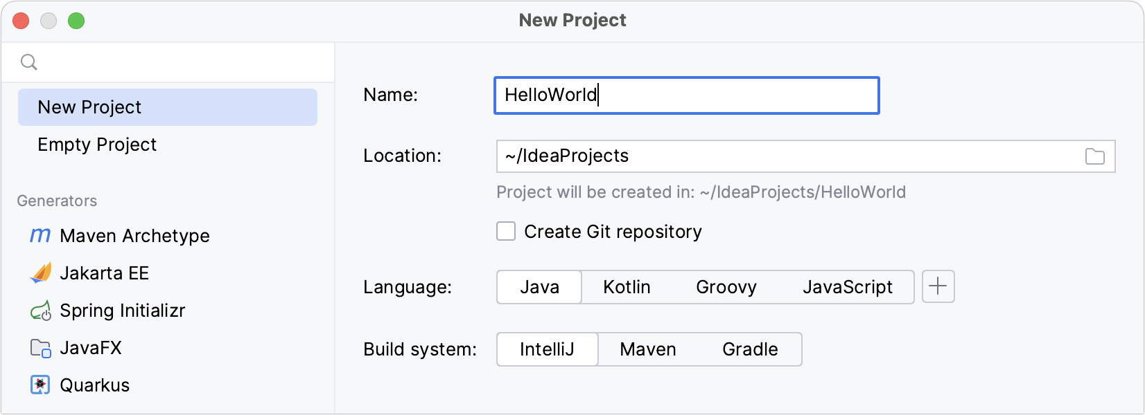 Creating your first Java application with IntelliJ IDEA 