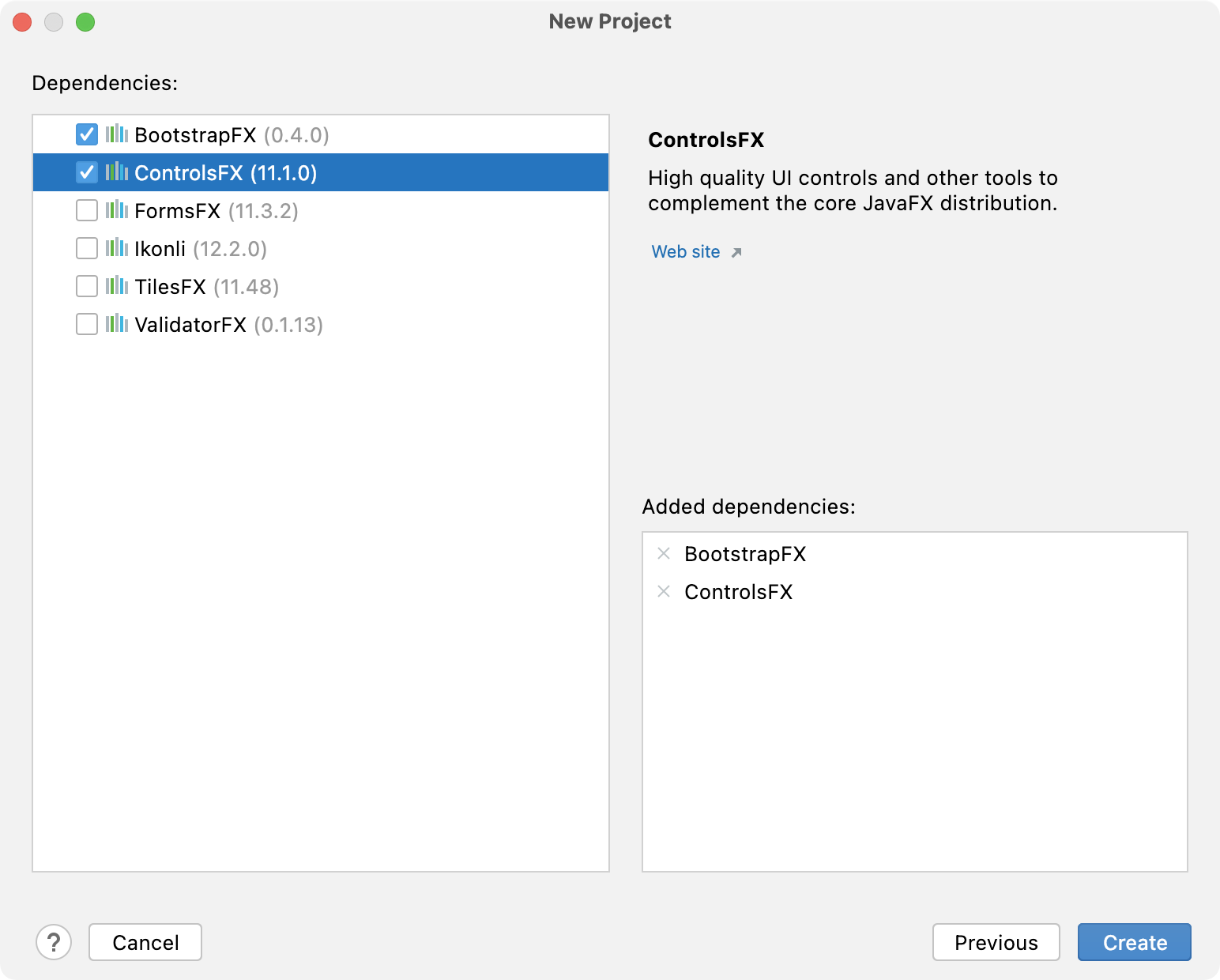 Creating a new JavaFX project