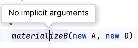 No implicit arguments popup