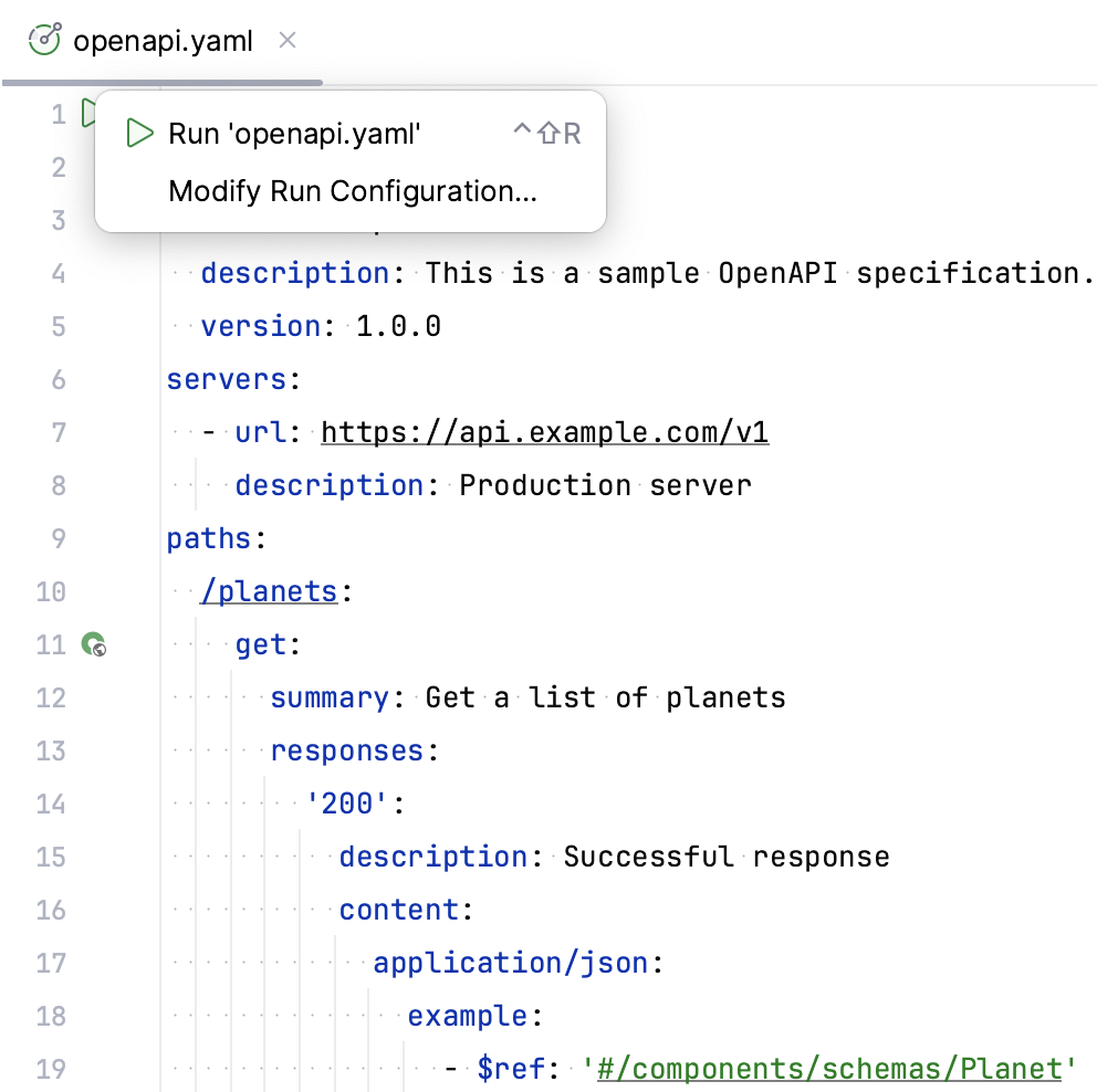 Generate code based on the OpenAPI specification