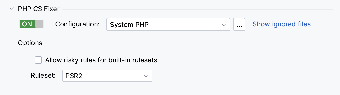 PHP CS Fixer settings