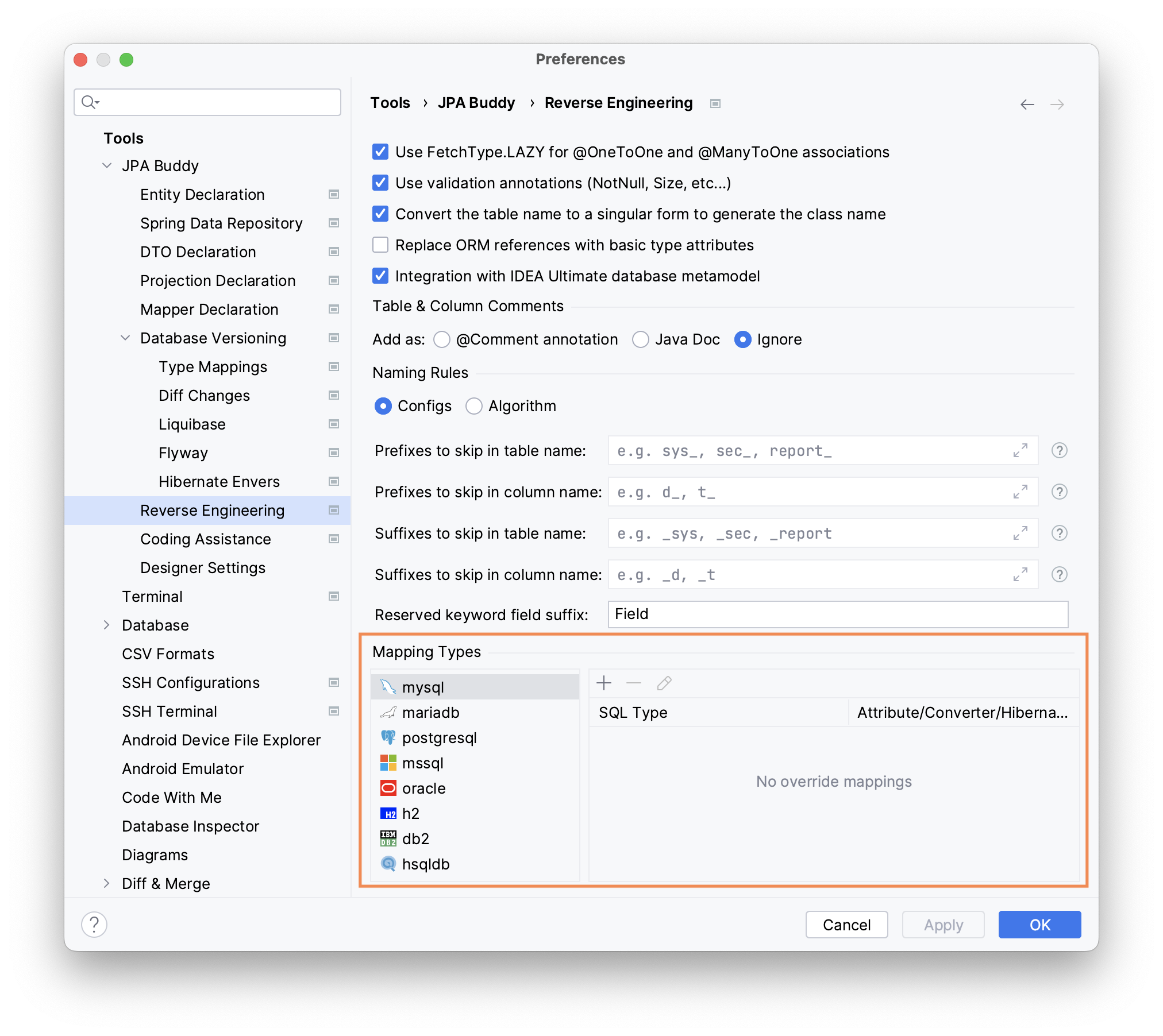 preferences-mapping-types