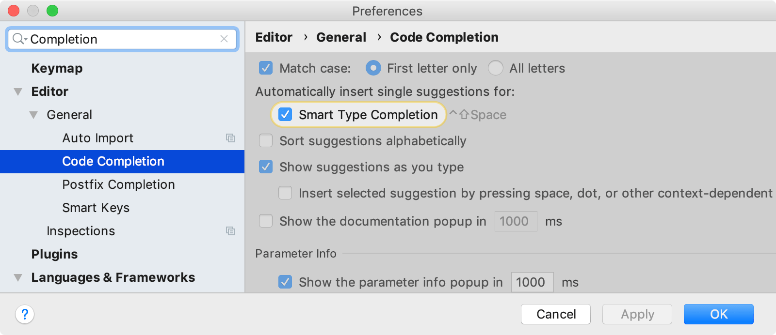 Settings / Preferences