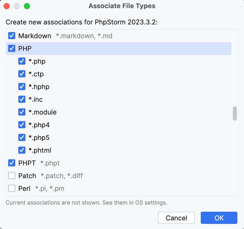 File Extensions Associations