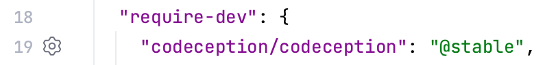 Gutter icon for codeception settings in composer.json