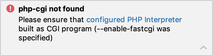 php-cgi not found error notification