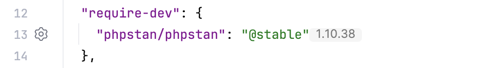 Gutter icon for phpstan settings in composer.json