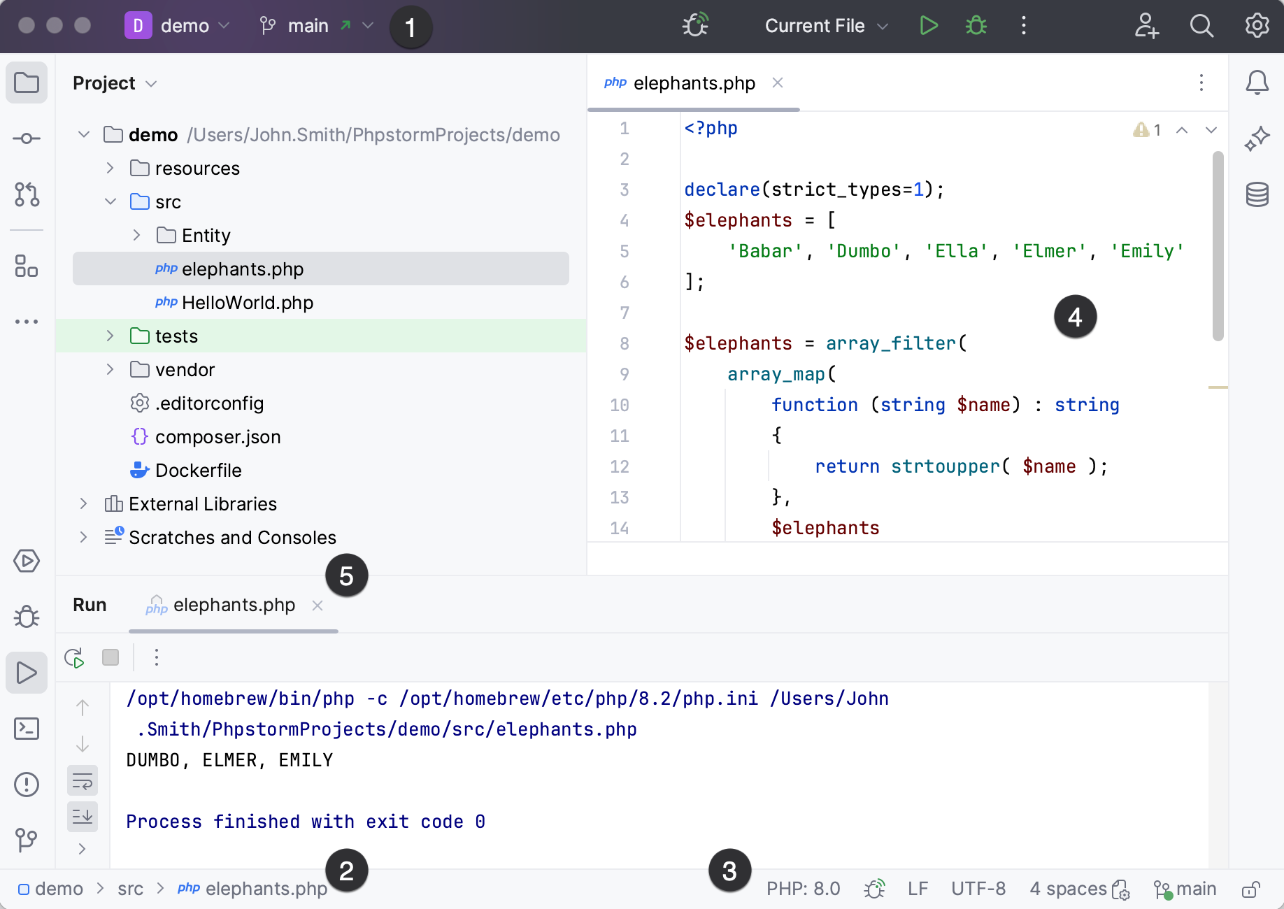 PHP Project Outline View