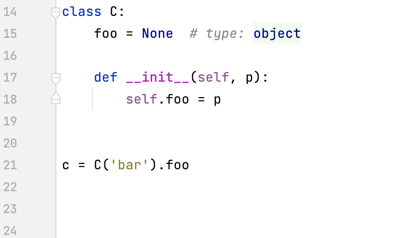 example of adding a type hint for a class attribute (Python 2)