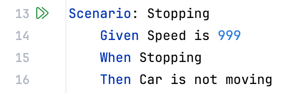 Parameter in a BDD test scenario