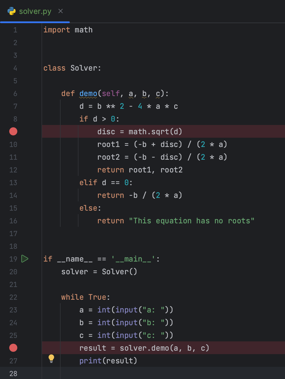 Part 1. Debugging Python Code | PyCharm Documentation