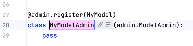 The model is registered in admin.py