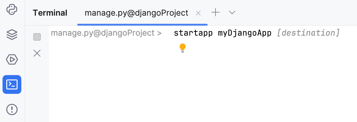 Adding a new Django application to the project