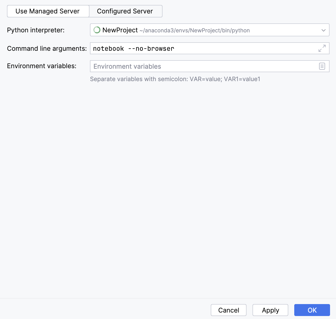 Create environment variables and assign values