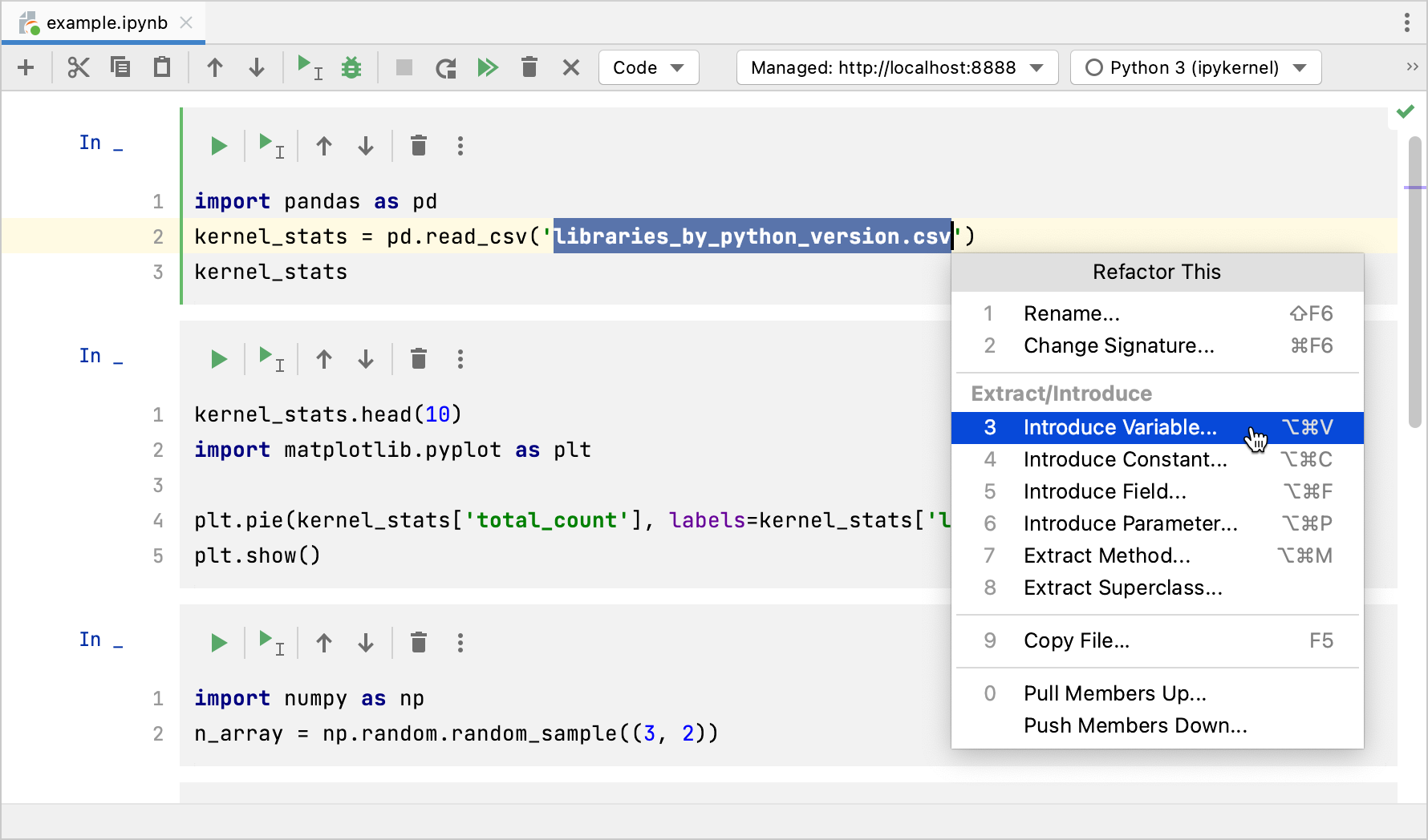 Invoking refactorings