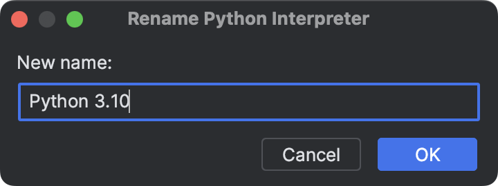 Edit interpreter settings