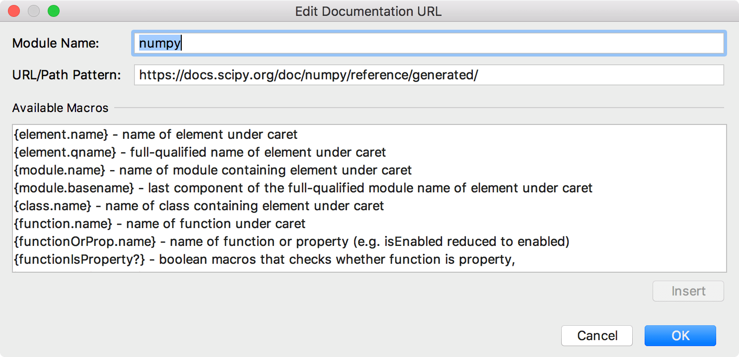 添加 numpy 文档的 URL