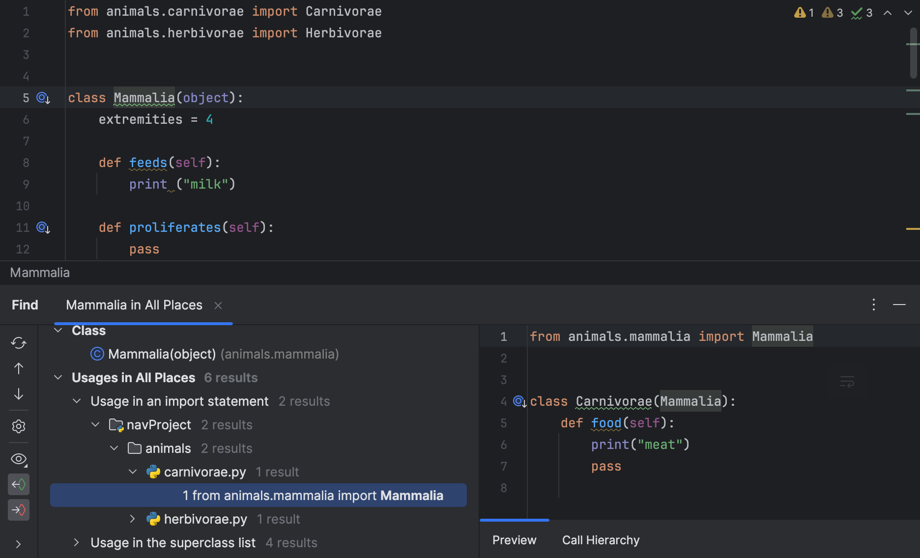 Part 3. Find usages | PyCharm Documentation