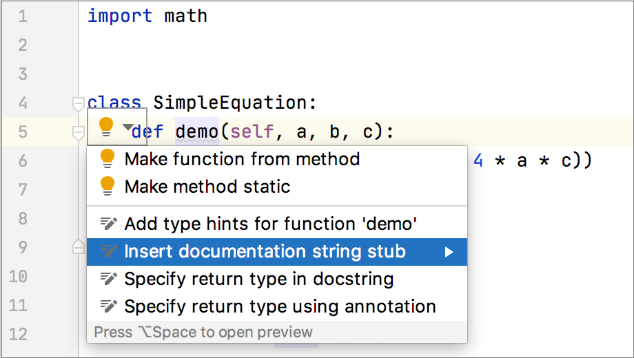 insert documentation string stub