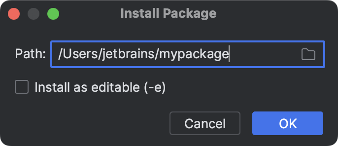 Install package from disc
