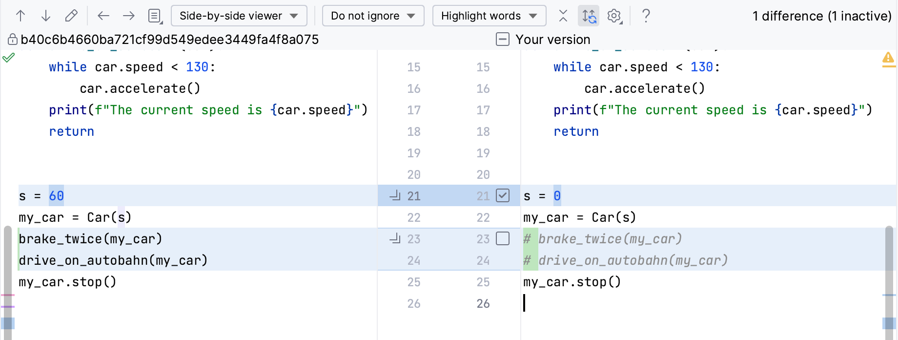 PyCharm：部分提交对话框