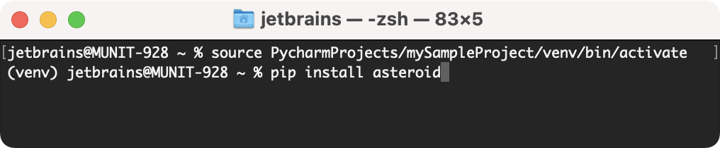 Installing a Python package on a virtual environment