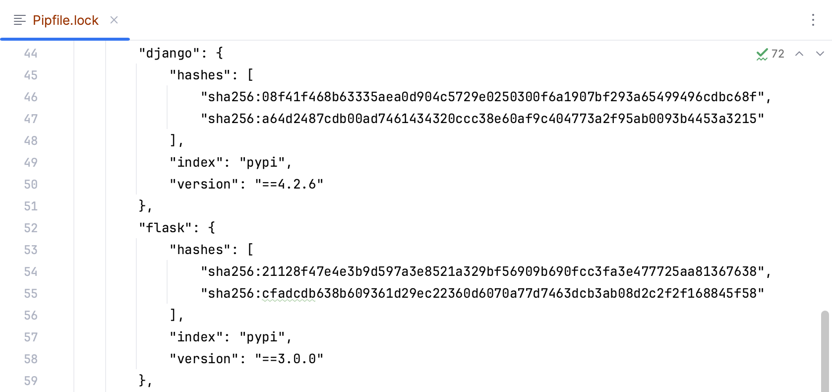 Pipfile.lock 的片段