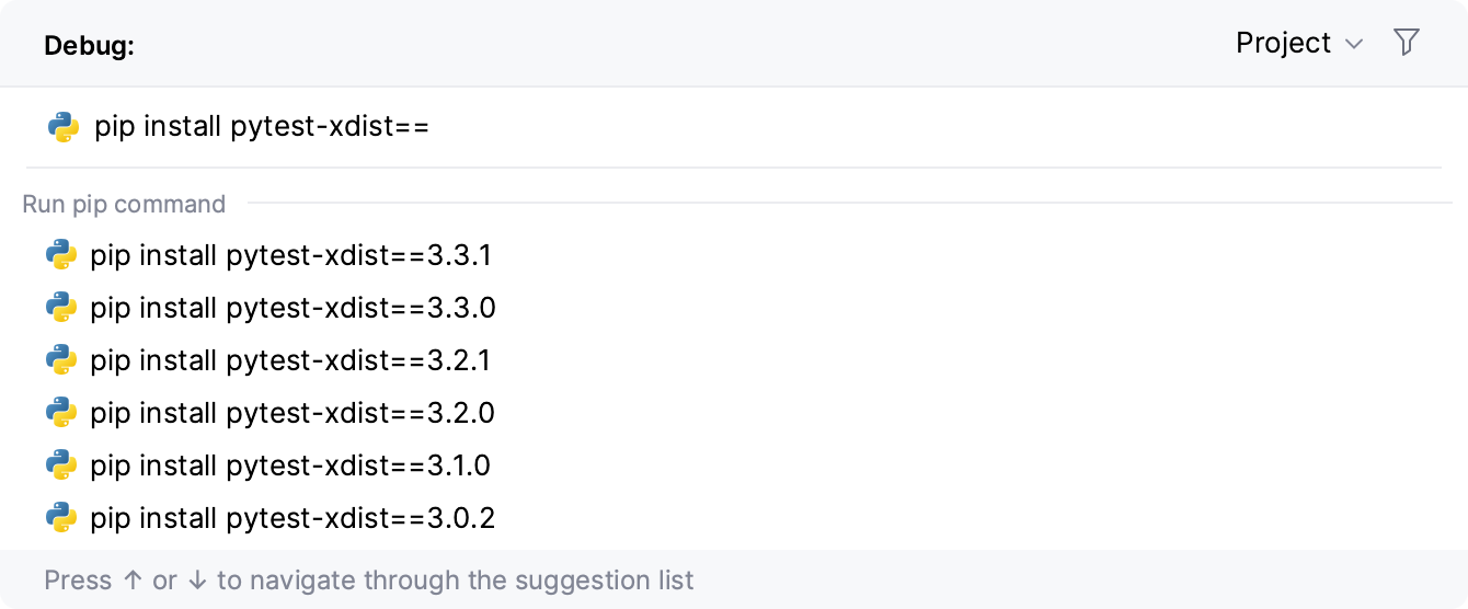 Run Anything: listing the package versions