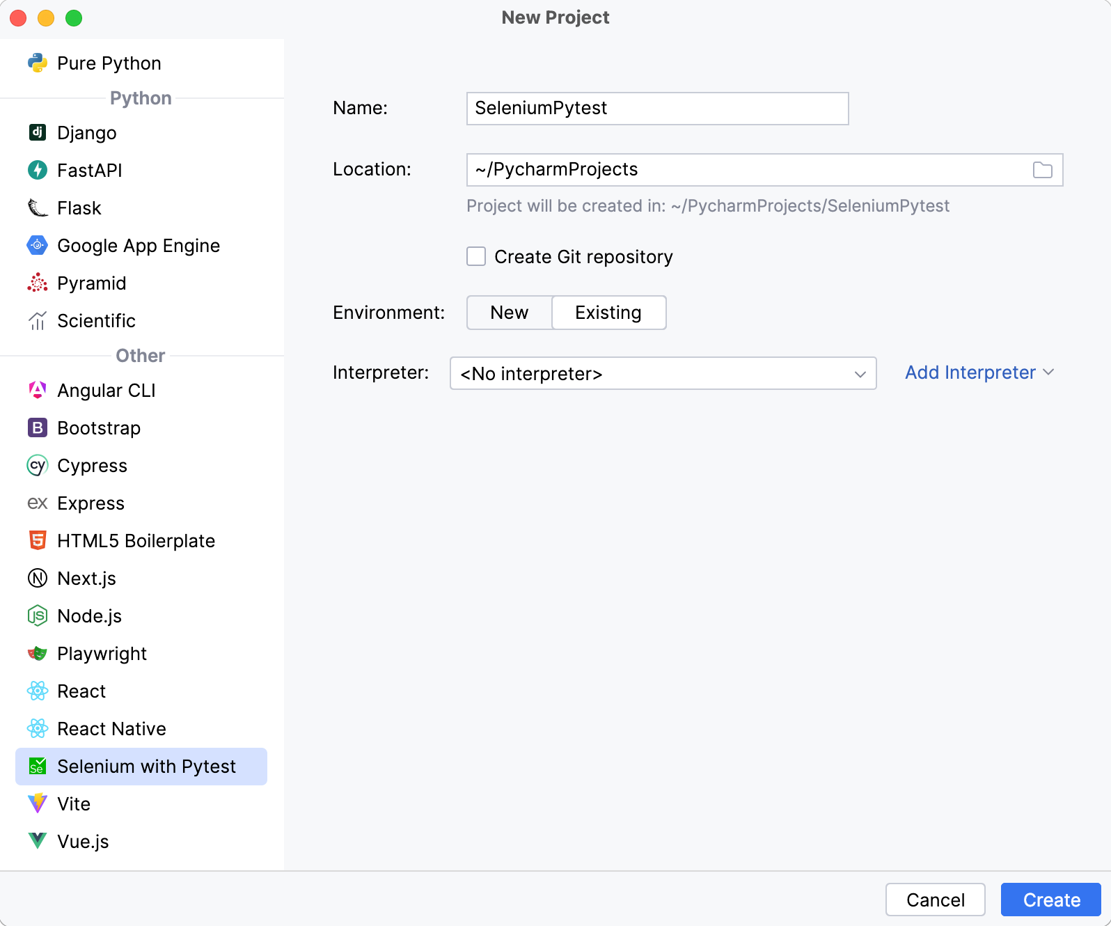 Configure an existing environment