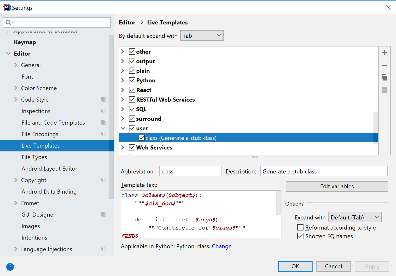 在 IntelliJ IDEA 中导入实时模板