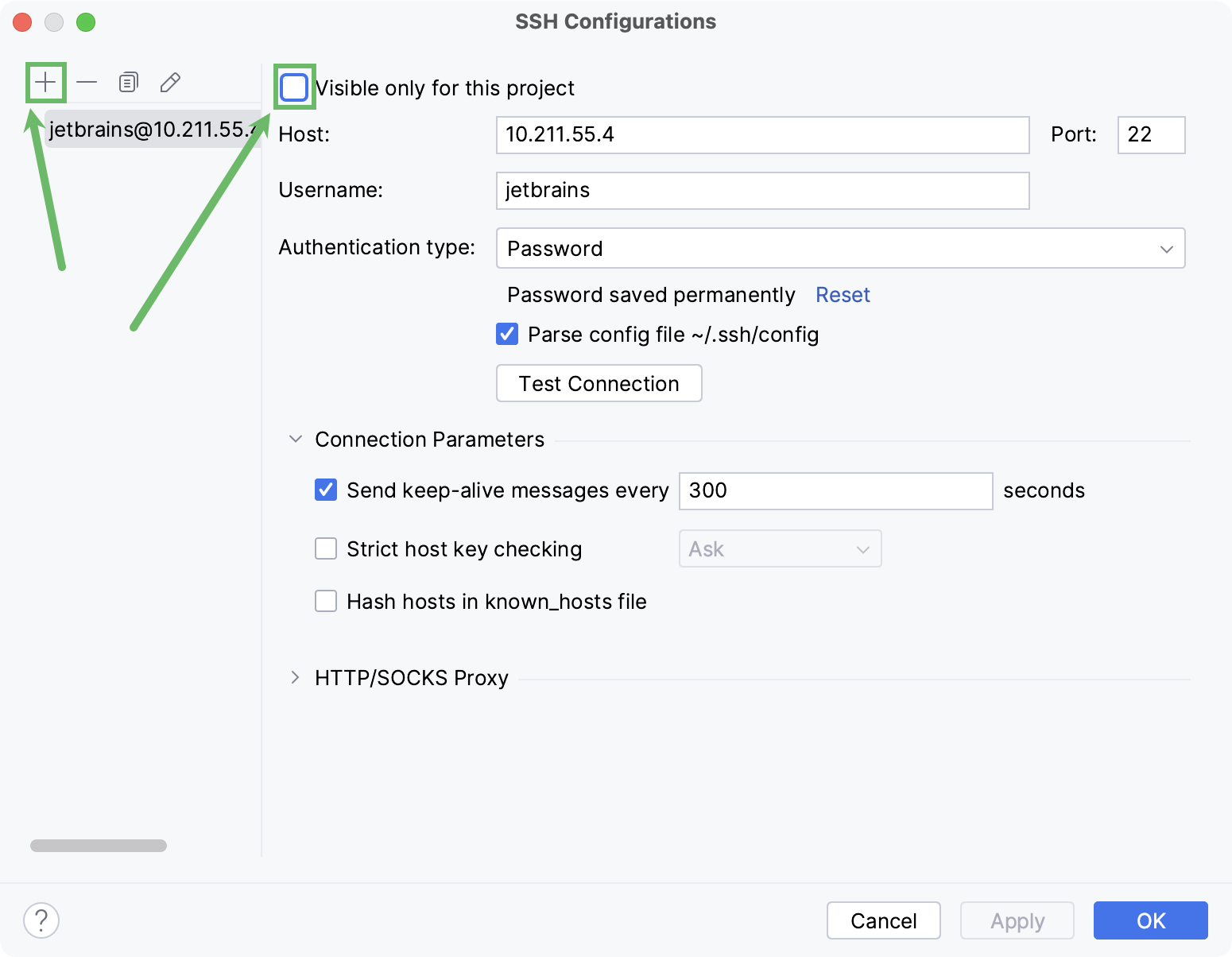 Adding new SSH configuration