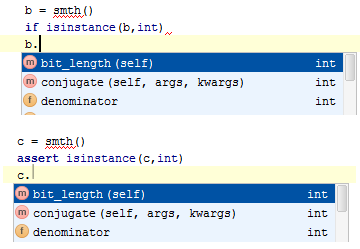 Type hinting for local vars