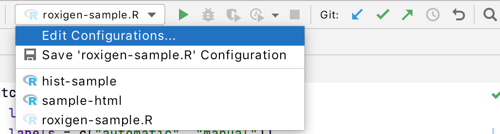 edit run/debug configurations
